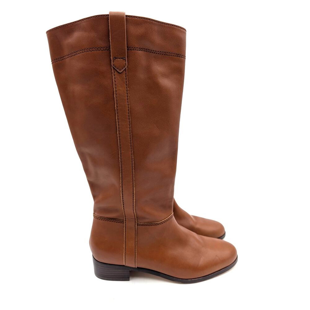 Veronica Beard Dwyer Knee High Boots Women's Brown Leather Size US7.5M Wide Calf - Picture 3 of 12